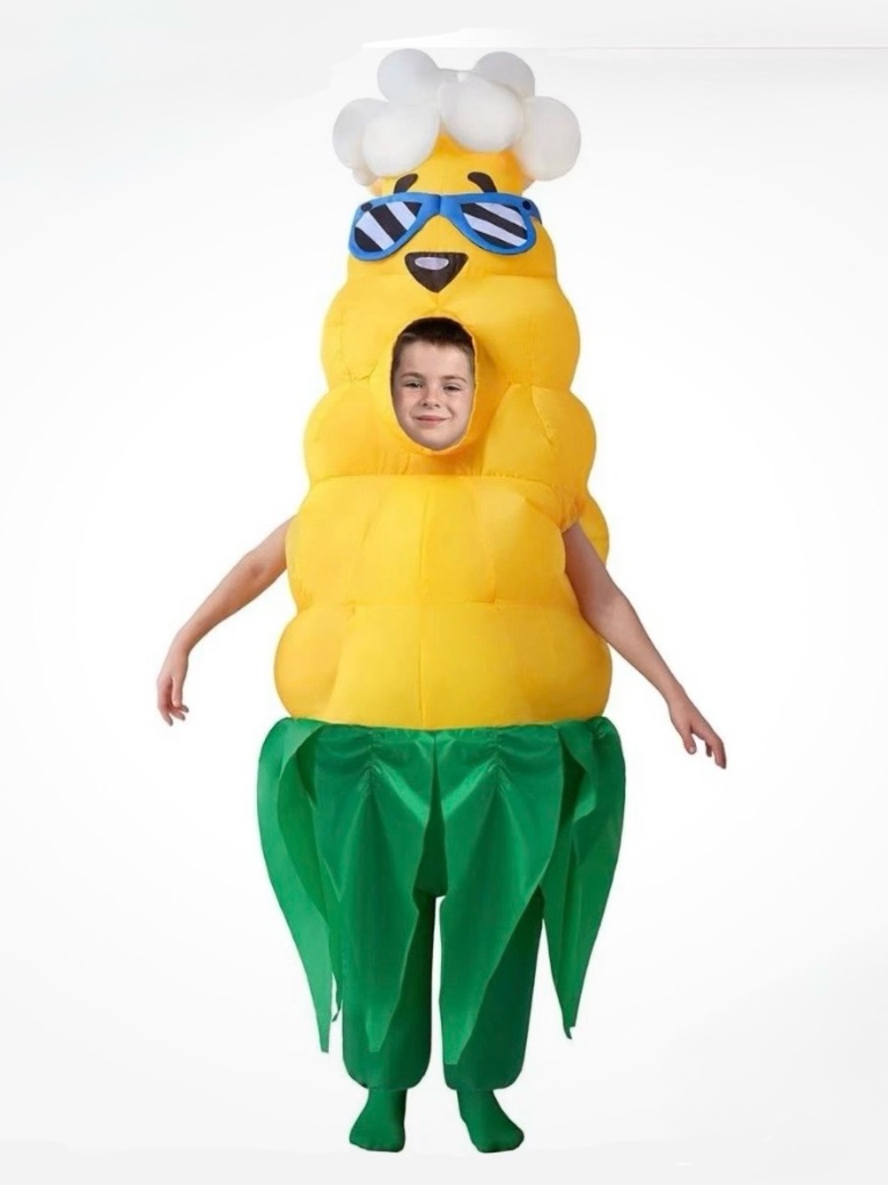 New Spooktacular Creations Puff Me Up Inflatable Popcorn Corn Costume Kids 7-10